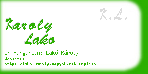 karoly lako business card