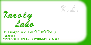 karoly lako business card